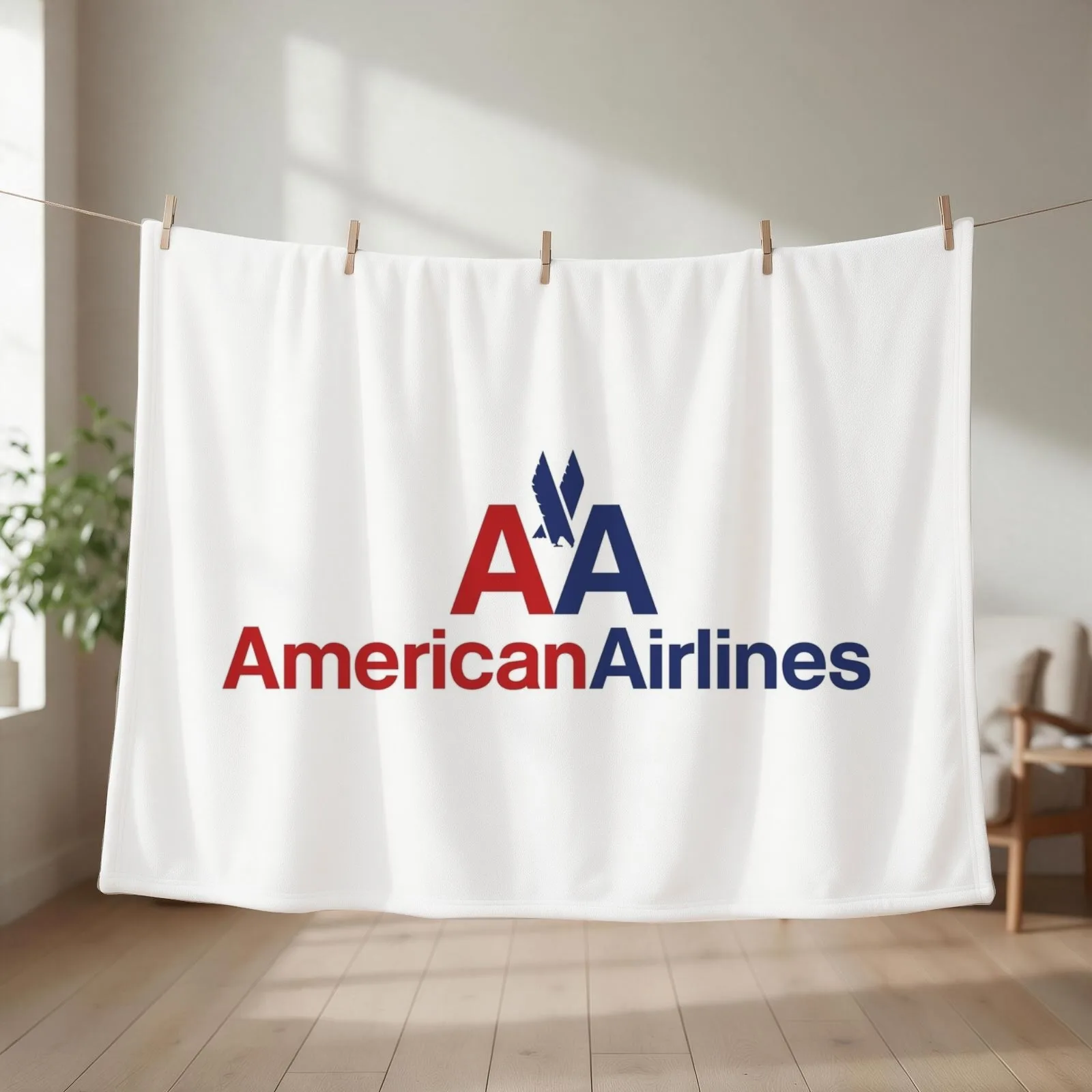 American Airlines logo Throw Blanket couch cozy soft plush fuzzy picnic outdoor blanket