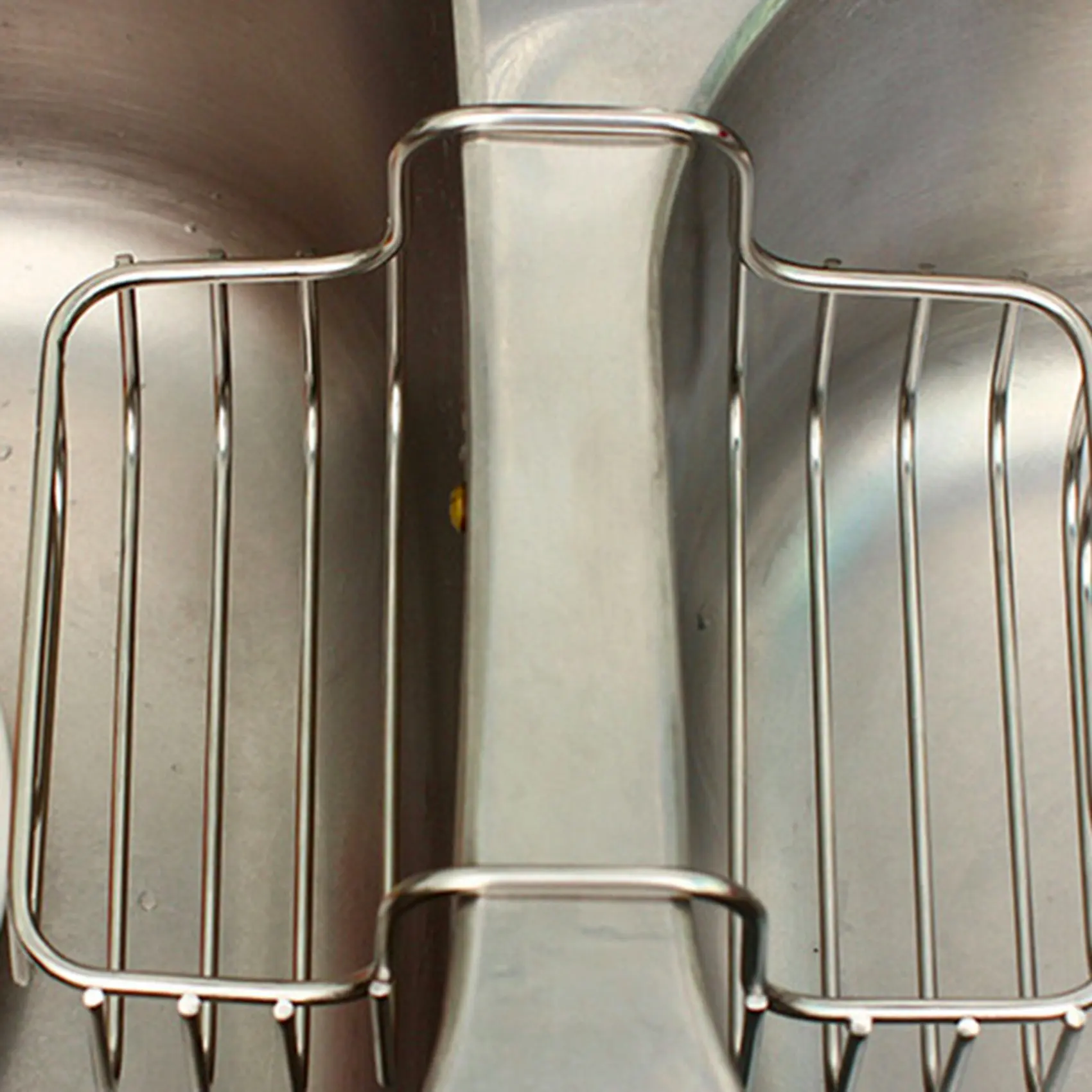 AT63-2X Kitchen Gadget Double Sink Inner Hanger Dishwasher Sponge Steel Ball Stainless Steel Storage Rack Fruit Rack