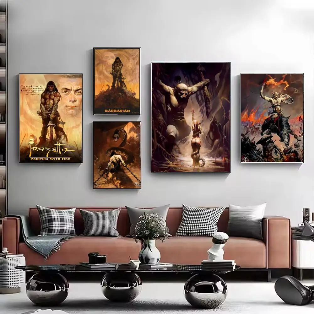 Artist Fantasy F-Frank Frazetta art Poster HD Wall Art Aesthetic Home Decor for Living Room Bedroom Café Office Stylish Gift