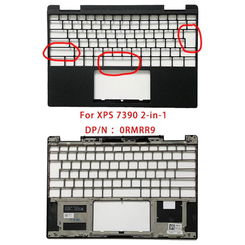 Imagem -03 - para Dell Xps 7390 Acessórios do Portátil Novo Lcd Tampa Traseira Palmrest Parte Inferior com Logotipo Preto e Prata em