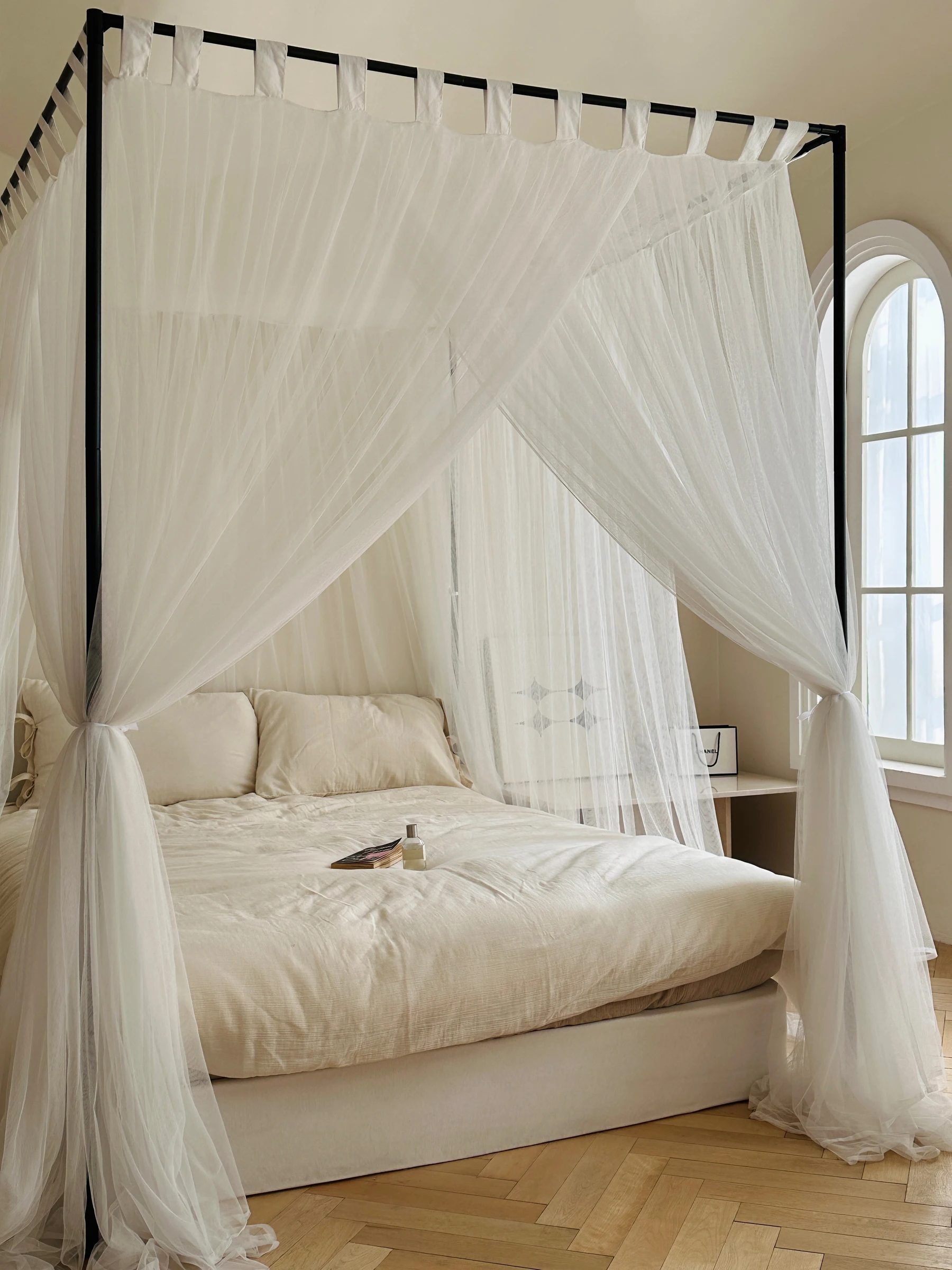 palace mosquito net 1.8m summer household bedroom 1.5m bed three doors premium black bracket