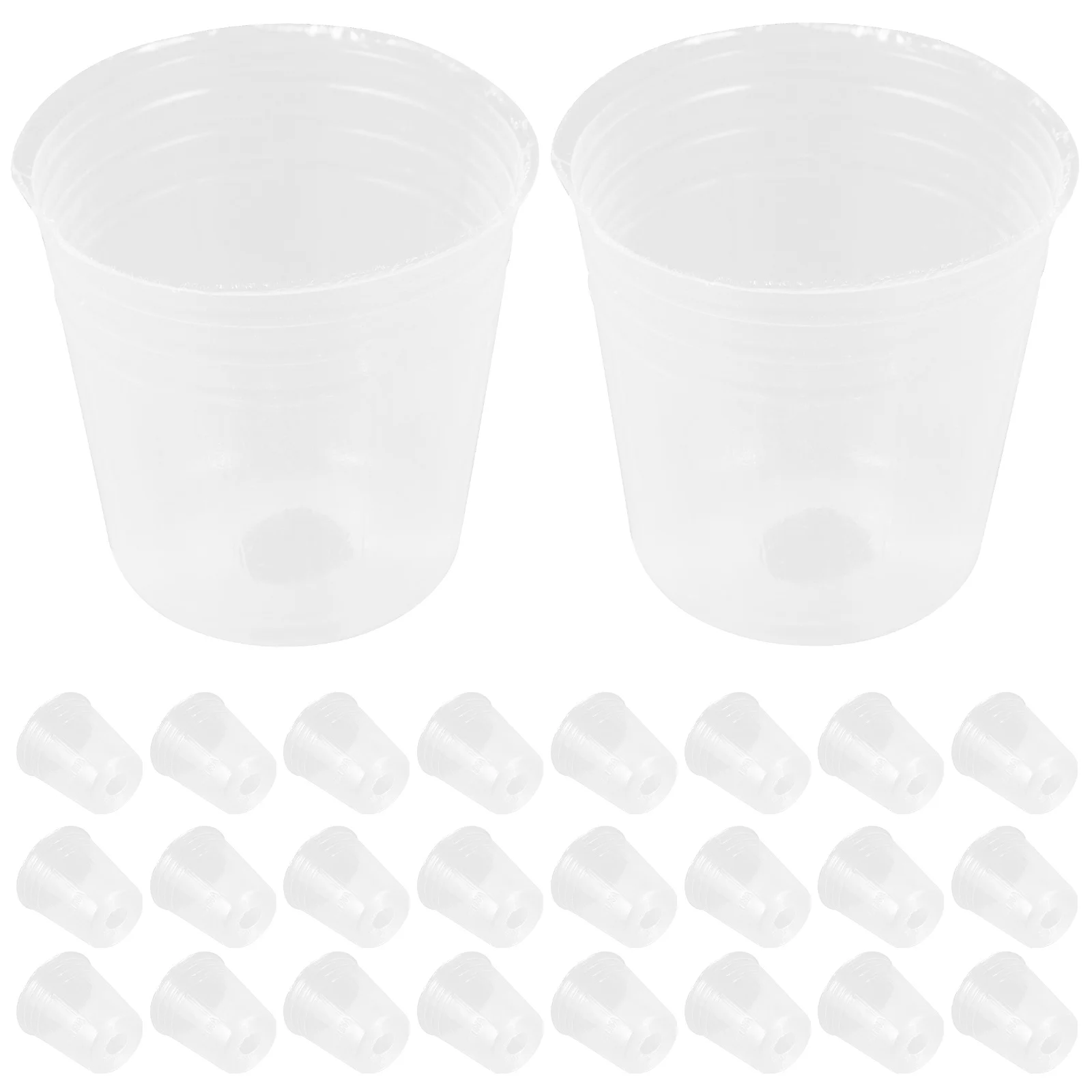 

50 Pcs Nursery Cup Plant Pots with Drainage Holes Succulents Plastic for Plants Pp Clear