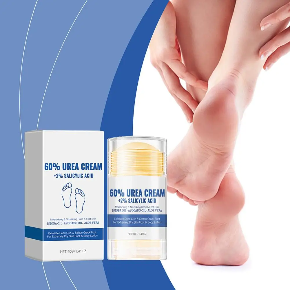 40g Ultra-Hydrating 60% Urea Foot Cream Aloe Vera for Softening Dry Cracked Feet - Gentle Exfoliation Daily Foot Care Solut M0X8