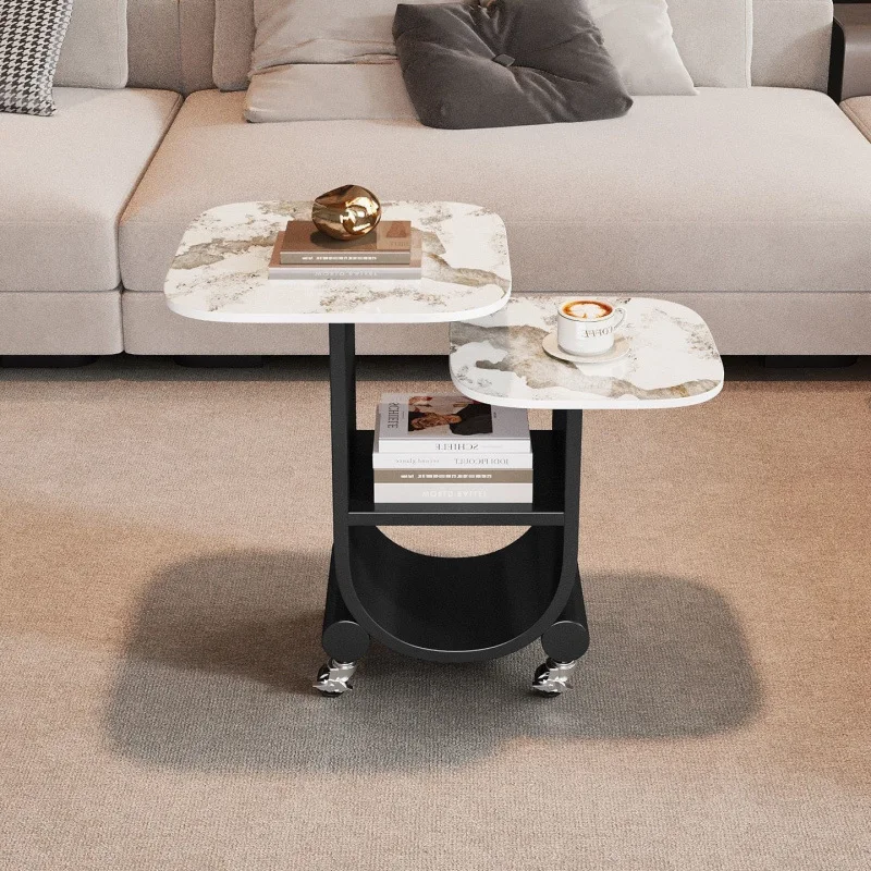 Italian light luxury rock slab edge few movable home living room sofa side few balcony small coffee table modern