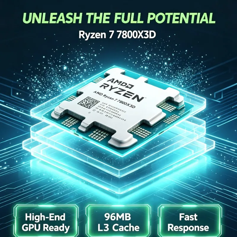 7800X3D R7 AMD Ryzen Desktop Processor 96M L3 Cache 120W 5NM 4.2GHz 8 Core 16 Thread AM5 Socket DDR5 CPU