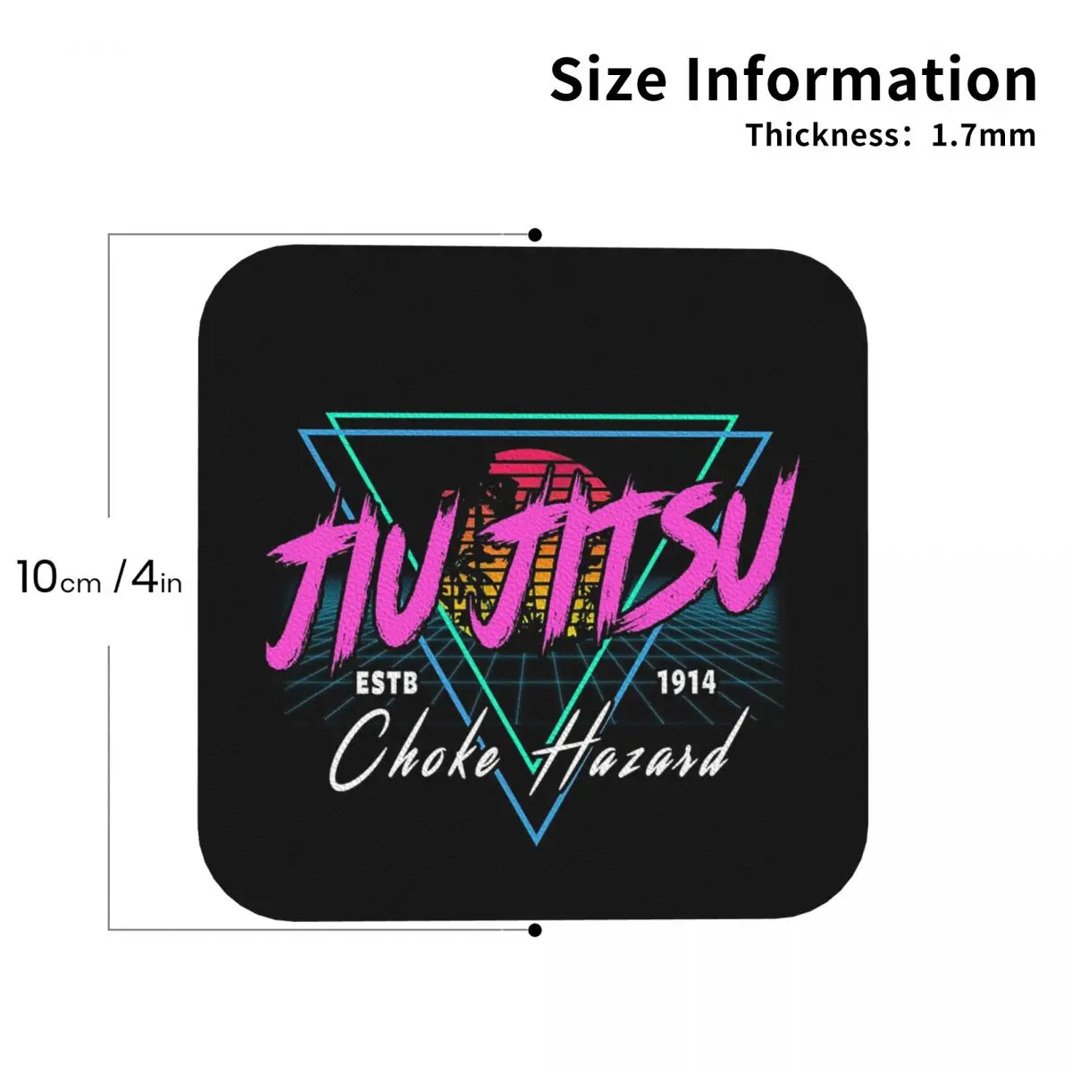 Vintage 80's Retro Jiu Jitsu - Brazilian Jiu Jitsu Coasters Kitchen Placemats Insulation Cup Coffee Mats Tableware Pads Set of 4