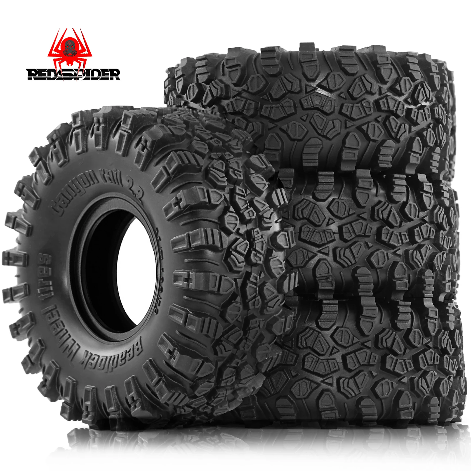 RED SPIDER 4pcs 2.2 Inch Rubber Tyre 2.2 Wheel Tires  For 1/10 1/8 Rc Car Crawler Trax Trx4 Trx6 Axial Scx10 Axi03007 90046