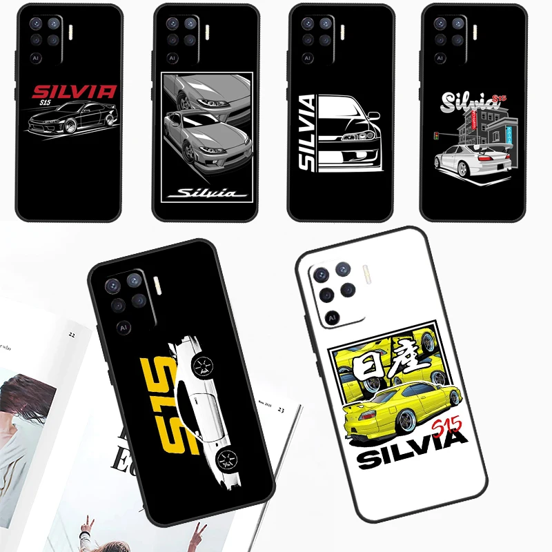 Silvia S15 JDM Tuner Cars For OPPO A79 A74 A94 A58 A78 A98 A5 A9 A53 A52 A72 A15 A17 A77 A16 A76 A96 A57S A54S Case