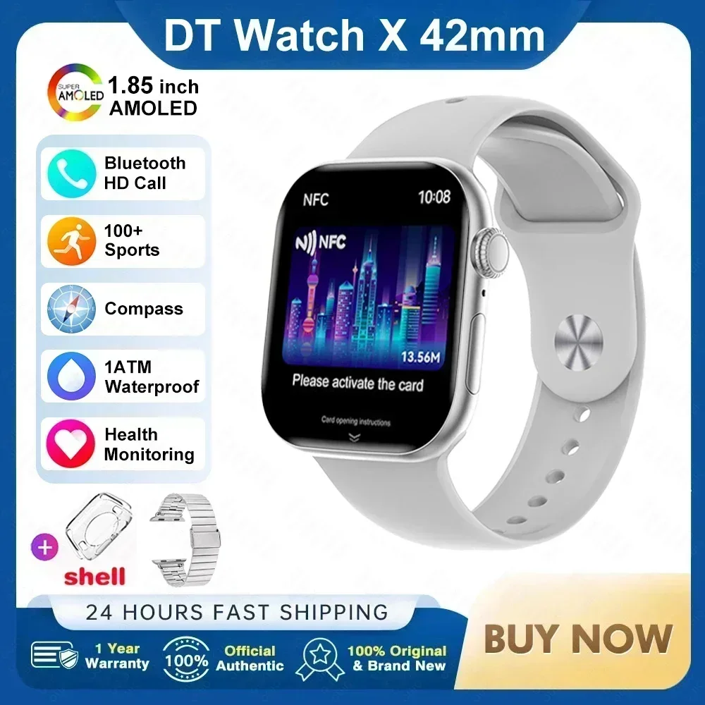 2025 Nieuwe Originele voor Apple Horloge X Mini Smart Horloge Mannen HD AMOLED 4 GB Geheugen Muziek 3D surround BT Oproep Waterdichte smartwatches