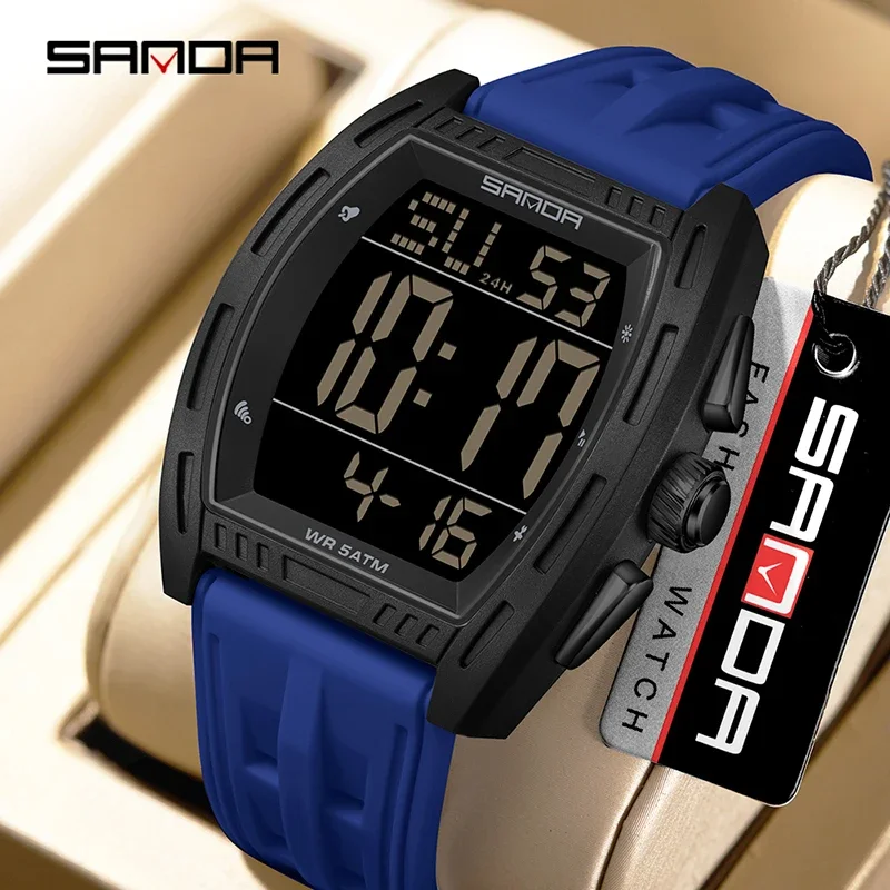 

SANDA 6328 Men's Electronic Watches Stopwatch Alarm 5ATM Waterproof Sports Digital Watch for Men Luxury Shockproof Clock Reloj