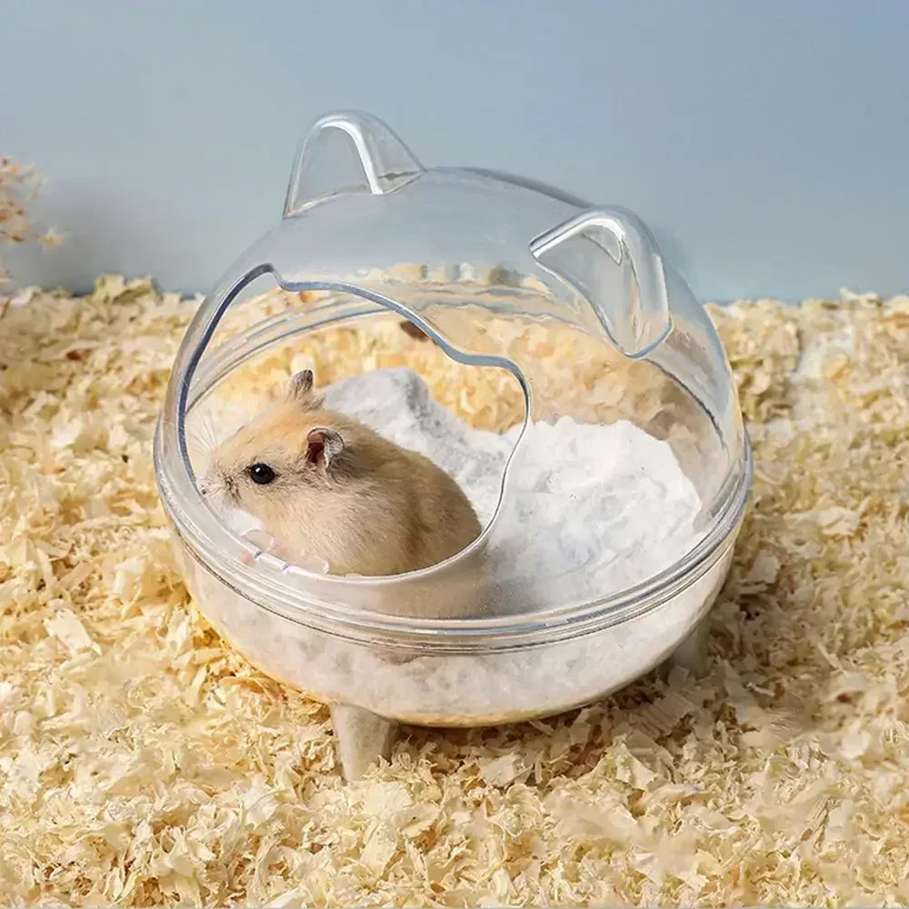 Inodoro para hámster, casa de baño de Chinchilla, baño antiderrames totalmente transparente para gerbil de oso dorado y mascotas pequeñas