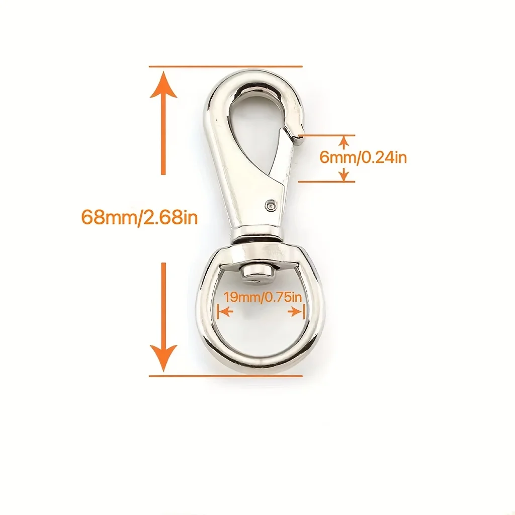 3-Piece Rotating Snap Hook, Outdoor Hanging Hook for Flagpole Clamp, Suitable for Flagpole Ropes, Dog Leashes, Key Chains