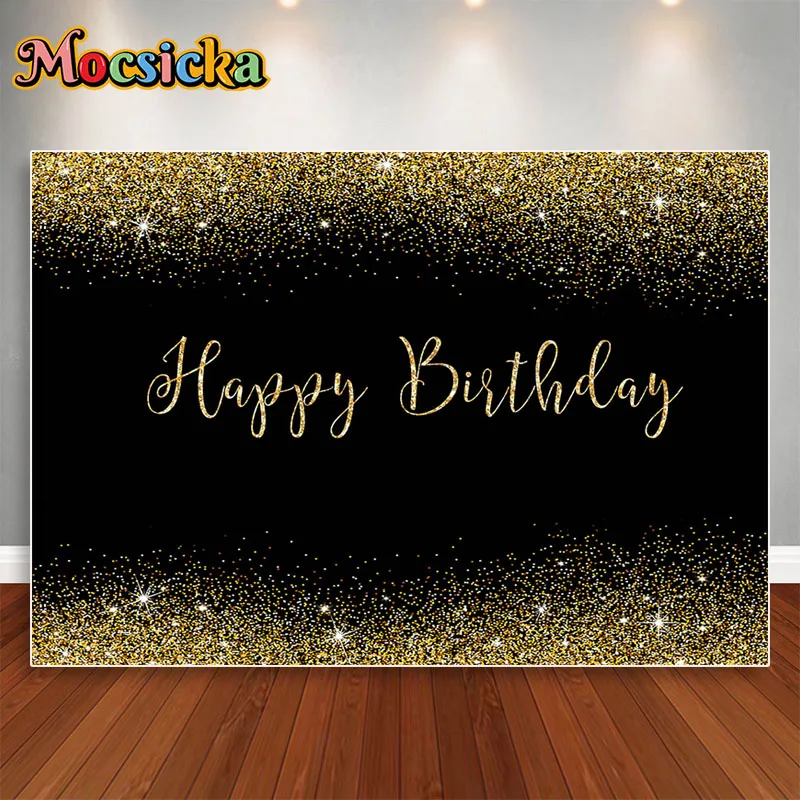 Mocsicka Custom Naam Glitter Verjaardagsfeestje Banner Achtergronden Baby Shower Kind Kid Naam Fotografieachtergrond Fotostudio