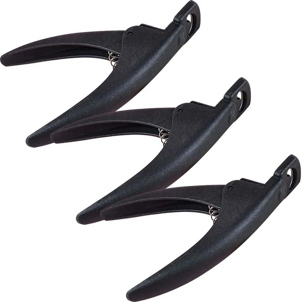 

3Pcs Black Nail Clippers Stainless Steel Ergonomic Handle for Artificial Nails Tips Trimming Manicure Tool