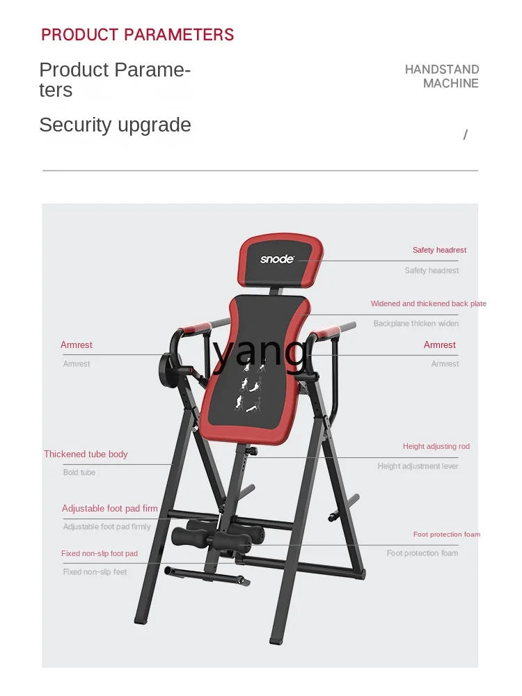 Yjq Inversion Table Household Intervertebral Disc Upside down Small Facilitated Stretching Height Increasing