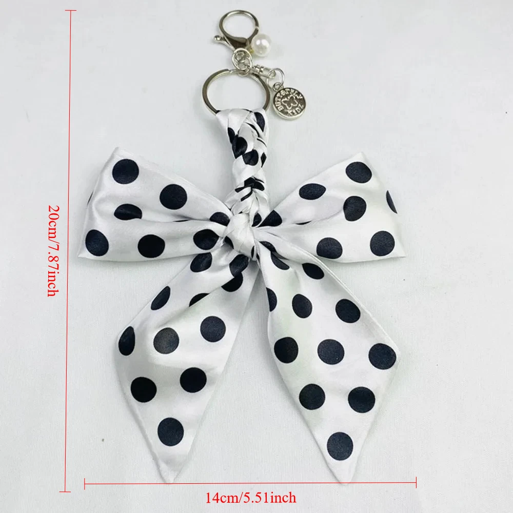 Kreative Schals, Schmetterlings-Schlüsselanhänger, gepunkteter Druck, Anhänger, Schlüsselanhänger, Rucksack-Anhänger, Zubehör für Damen, Tasche mit Kette, Geschenk – Detail 4