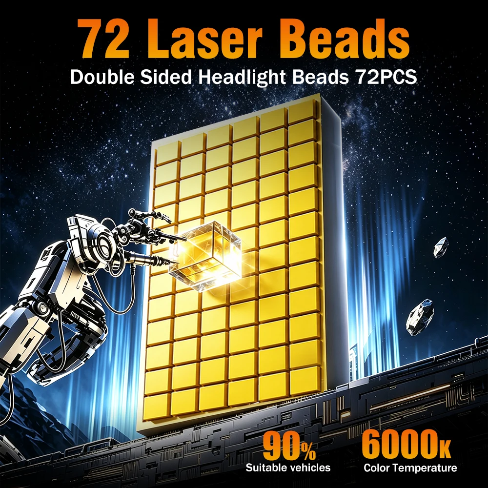 H7 LED Headlight 7580 CSP Canbus 1:1 Mini H1 H4 H8 H9 H11 9005 9006 HB3 HB4 Fog Light 6500K Cool White Car Bulb With Copper Tube