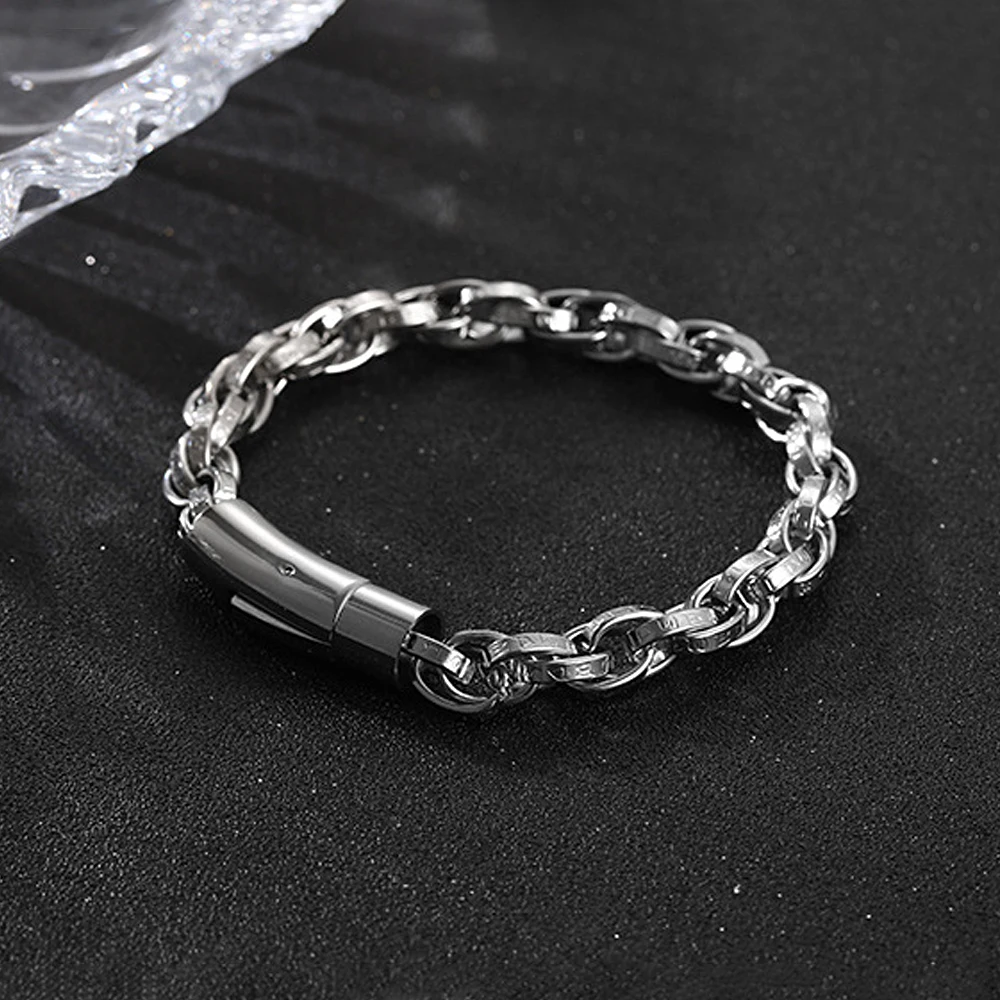 Fashion Stainless Steel Punk Weave Bracelet Men's Personalized Trendy Accessories Bracelet Cyclist Amulet Jewelry Gift Wholesale