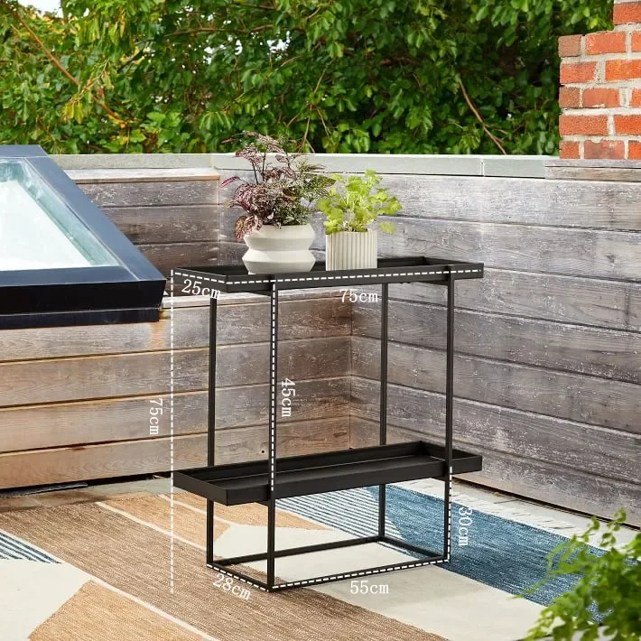 Nordic simple wrought iron floor-to-ceiling flower stand indoor multi-layer flower pot frame balcony outdoor metal flower slot