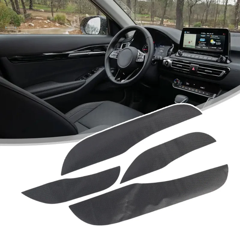 4pcs for Kia Seltos 2020-2022 Car Door Anti Kick Pad Cover Trim Carbon Fiber Texture Car Interior Door Protect Cover Accessories