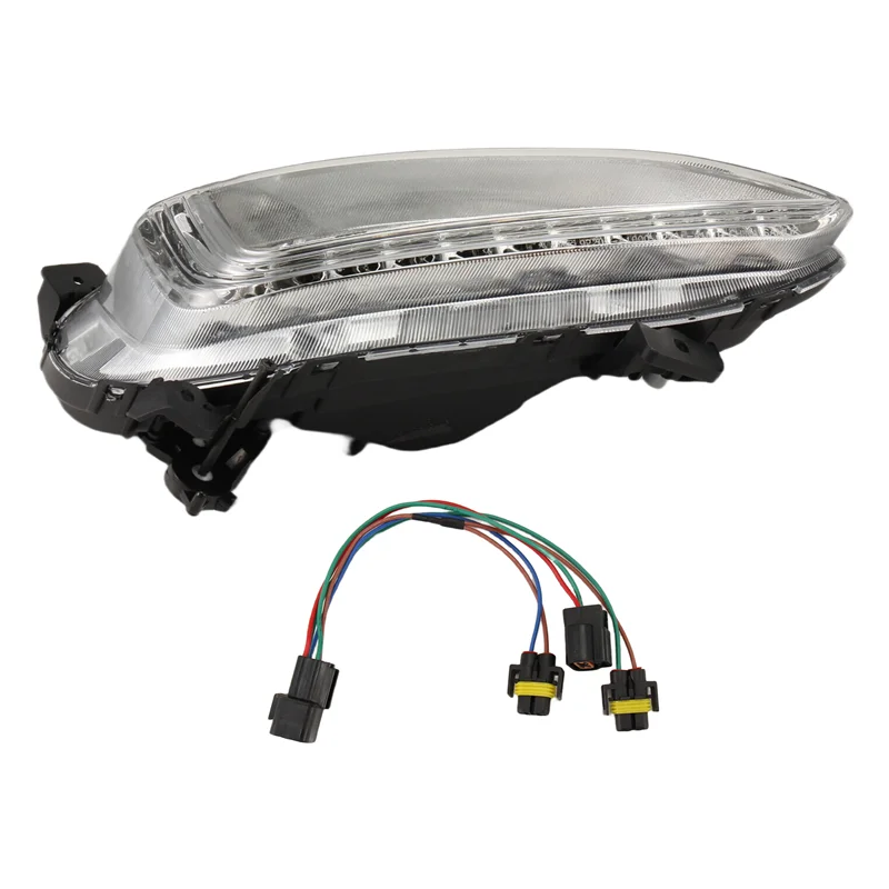 A02Q-Headlight Fog Light LED Daytime Running Light For Hyundai Santa Fe Sport IX45 2016-2018 Car Assembly Accessories Right
