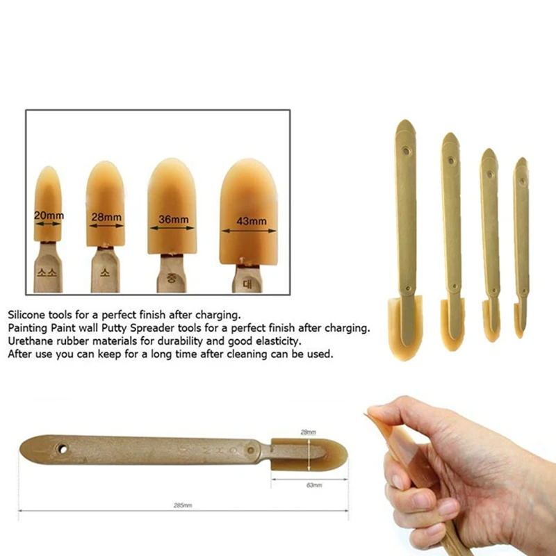 A98E-12PCS Different Size Rubber Caulking Tool,Caulking Spatulas Caulk Finishing Tool For Tiles Sink Joint Skirting