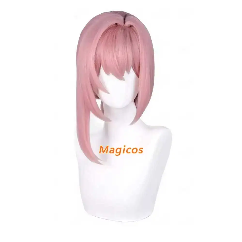 لعبة ZZZ Tsukishiro Yanagi شعر مستعار تأثيري طويل مضفر الوردي شعر مستعار مقاومة للحرارة بيروكات صناعية + غطاء شعر مستعار