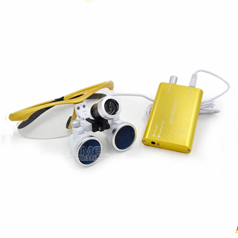 2.5X 3.5X 420mm Medical Dental Surgical Binocular loupes Glasses Magnifier With Led Head Light Adjustable