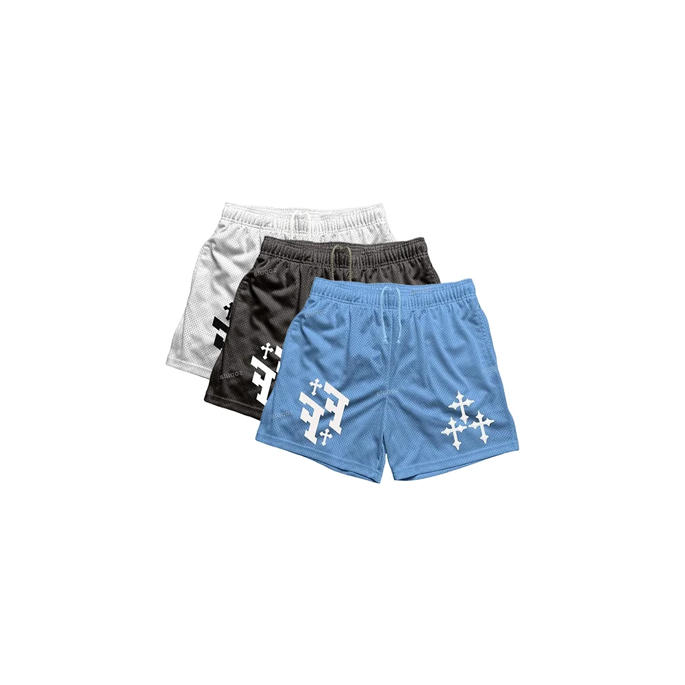 

Cross Pattern Print Basketball Shorts Summer Sport Training Breathable Fashionable Shorts Streetwear Men Loose Shorts Streetwear
