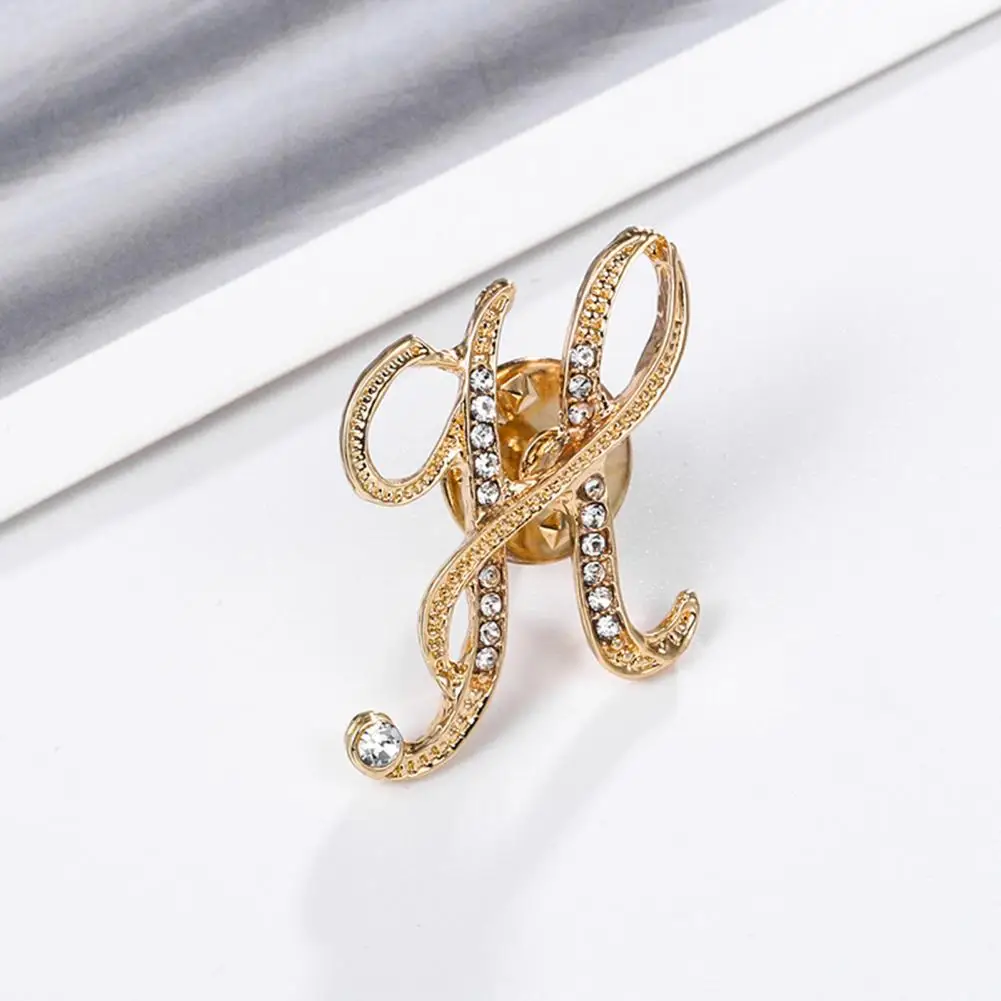 Brooch Lovely English Initial Charm Brooch Pin Rust-resistant Brooch Badge  26 English Letters Lapel Pin Jewelry Accessory