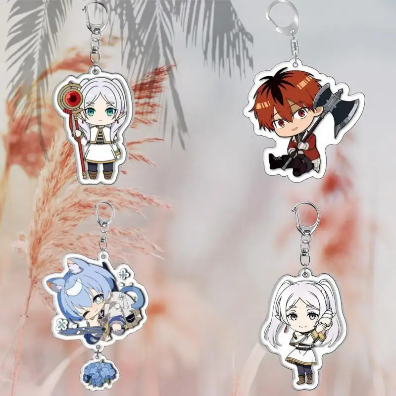 

Acrylic Key Buckle for Frieren: Beyond Journey's End Frieren Stark Himmel Q Version Self-Made Anime Key Chain Backpack Pendant