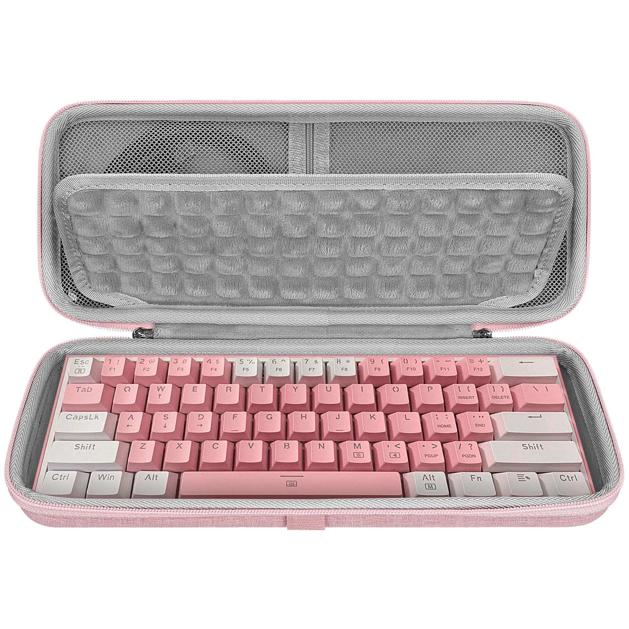 Geekria 60% Compact Keyboard Case for 61 Keys Keyboards, Compatible with SteelSeries Apex Pro Mini, New Apex 9 Mini (Pink)