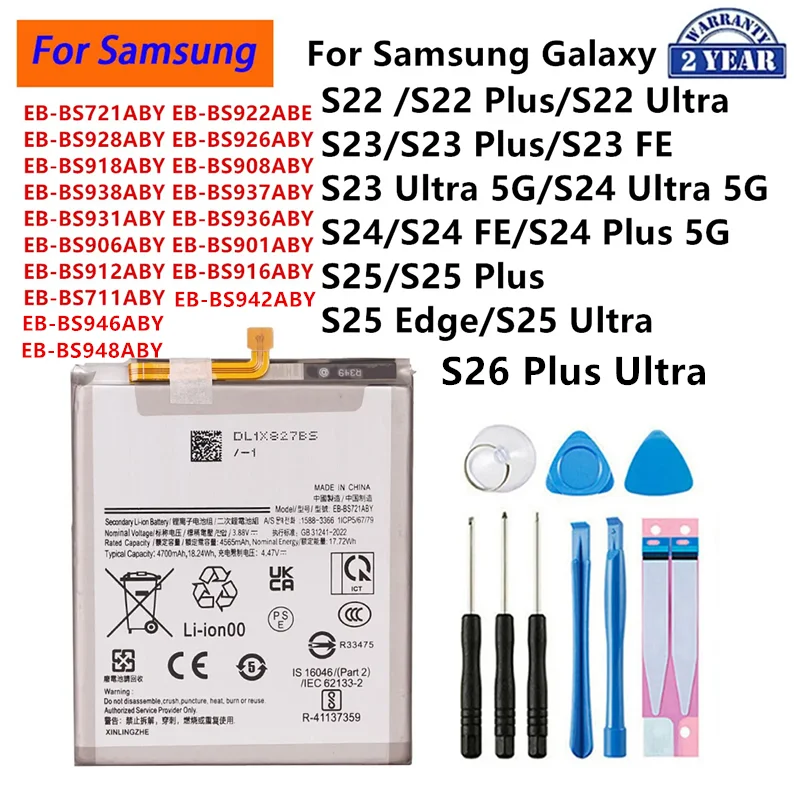 EB-BS901ABY EB-BS937ABY EB-BS721ABY EB-BS948ABY Battery For Samsung Galaxy S22 S23 S24 S25 S26 Plus Ultra S24 FE S25 Edge