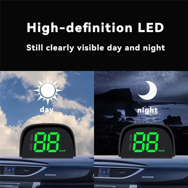 

-A96Z Digital GPS Enabled Car HUD Heads Up Display Featuring Speedometer With Speed In Kmh USB Plug Play Works With For All Vehi