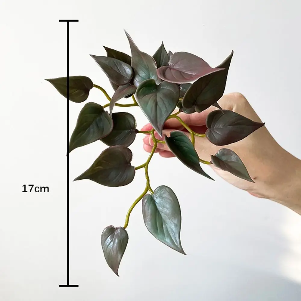 

Soft Artificial Copper Coin Grass Plants Handmade Realistic Fake Ivy Leaf Leaves Wall Hanging Mini Bouquet Home Decoration