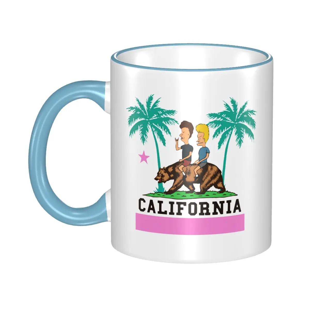 

Cute Beavis And Butthead California Coffee Cup Office 90s Funny Music Cartoon BB Mug