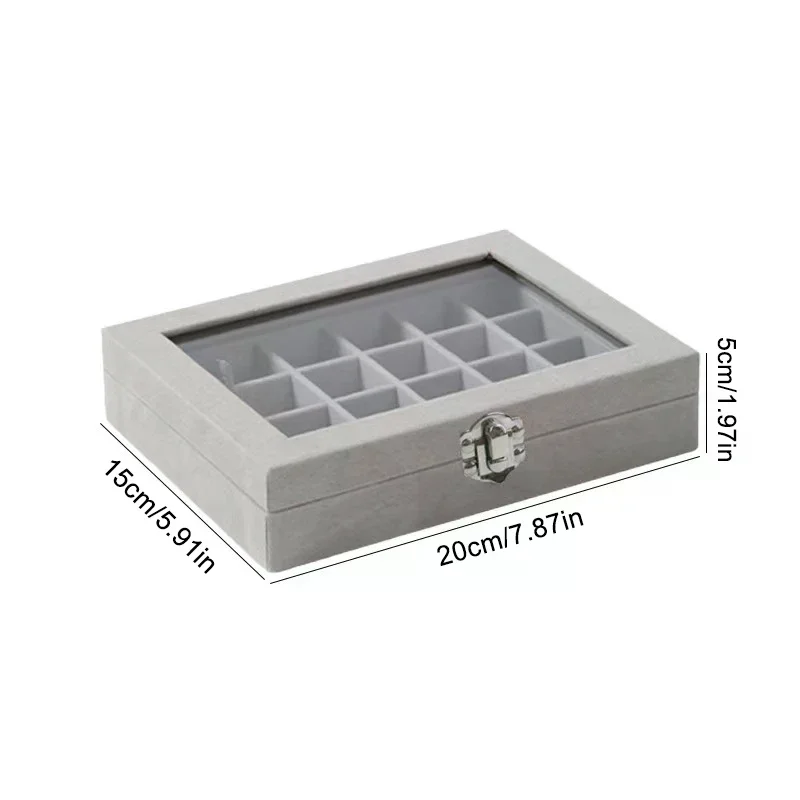 Transparent Window Large Capacity 24 Grid Jewelry Storage Box, Simple And High-end Ring Necklace Jewelry Storage Display Box