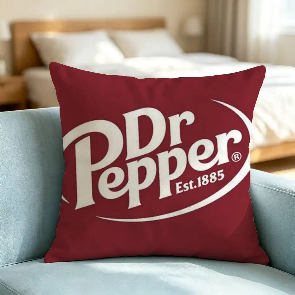 Cherry D-Drink Dr Pepper Pillow Case Square Double-Sided Sofa Cushion Cover Bedroom Bedside Pillow Gift