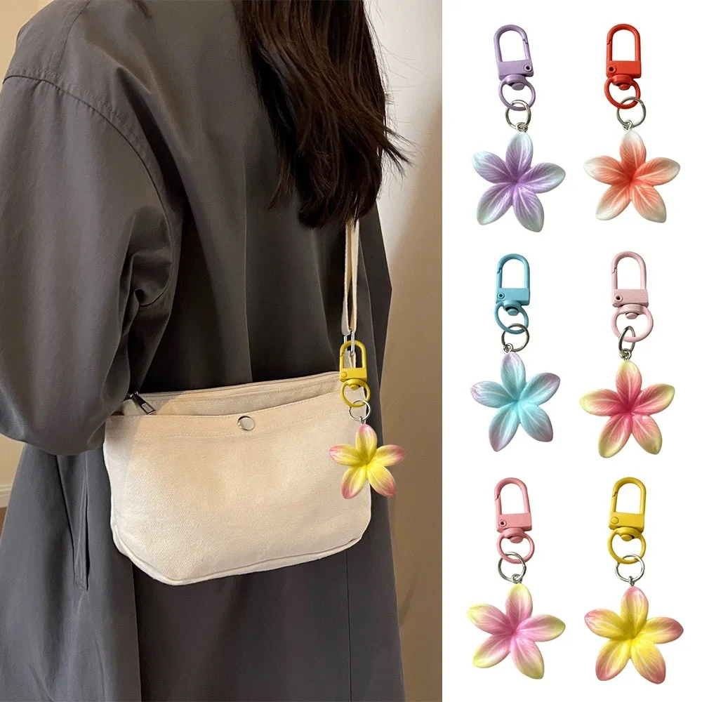 New Resin Flower Keychain Colorful Car Key Ring Bag Accessories Backpack Hanging