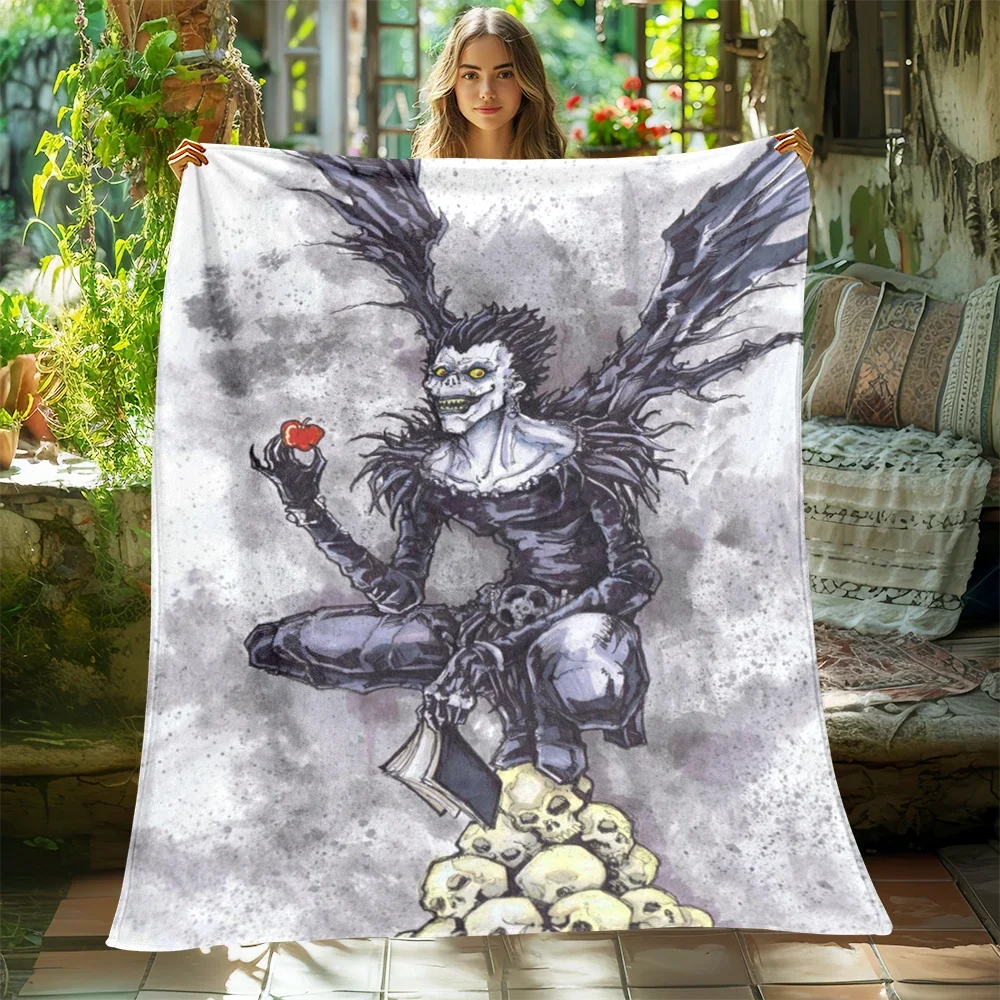 Death Note Print Four Seasons Blanket Sofa Bed Cover Soft and Fluffy Blanket Soft Warm Flannel Throw Blanket Gift Art