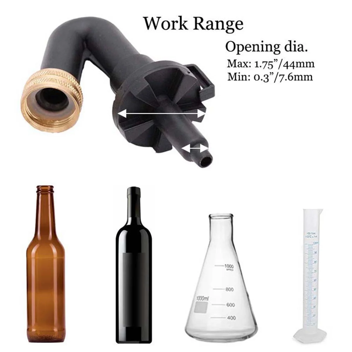 A002 Single Blast Bottle Washer Homebrew Beer Wine Cleaning Equipment Rinser with Kitchen Faucet Adapter for Beer Brewing