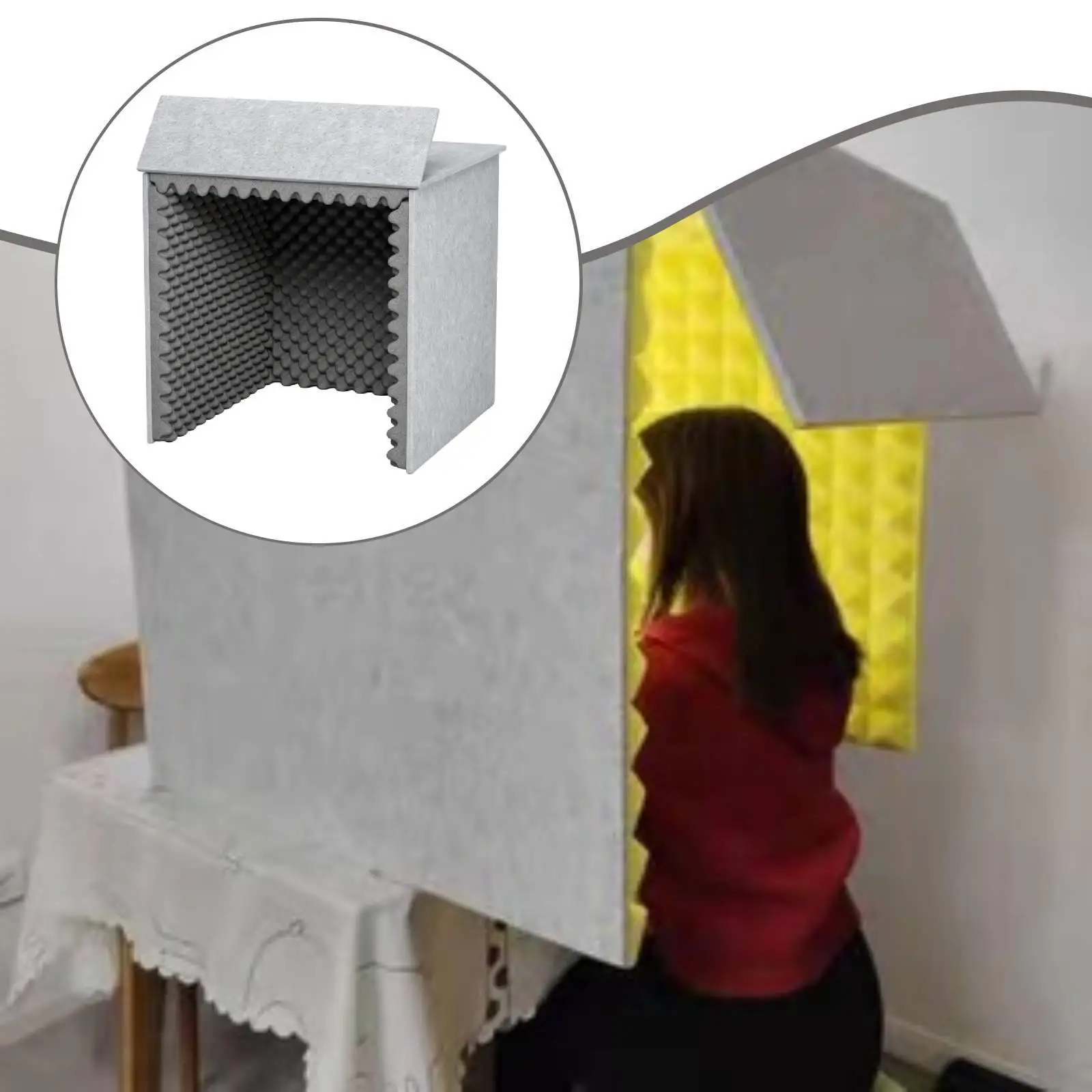 Desktop Soundproof Cover Felt Polyurethane Material Microphone Shield for Voiceover Podcast Online Meeting Recording