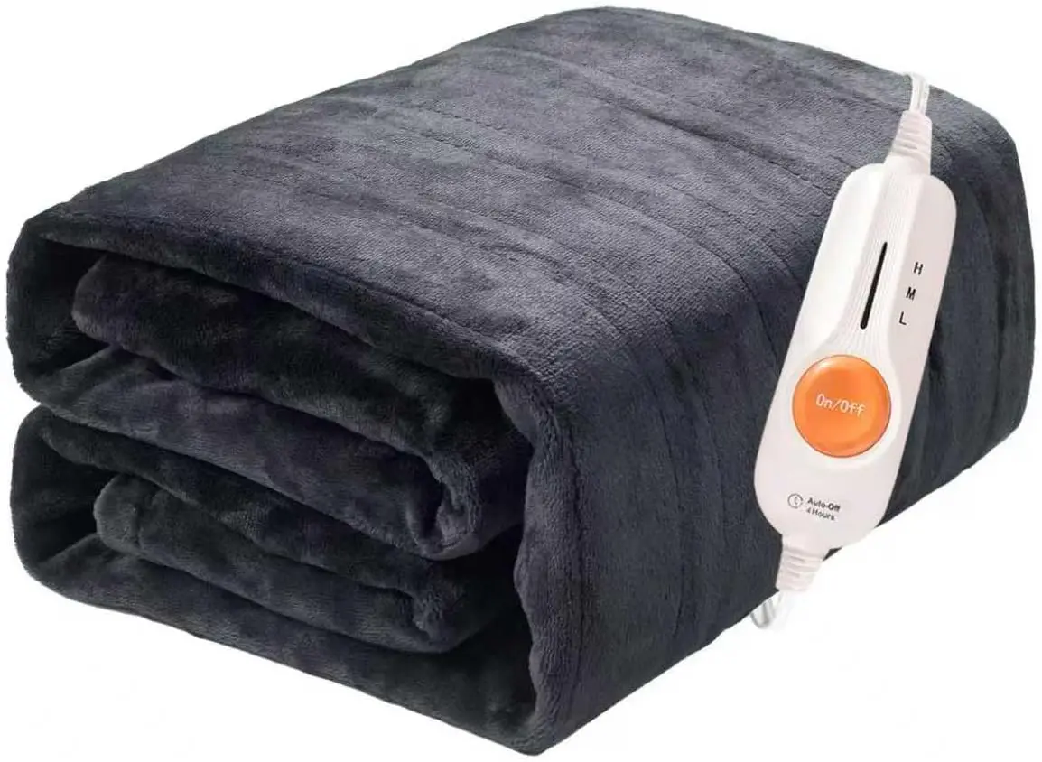 

Электрическое одеяло-плед, двойной фланель, 3 режима нагрева, сертификаты ETL и FCC, автоматическое отключение