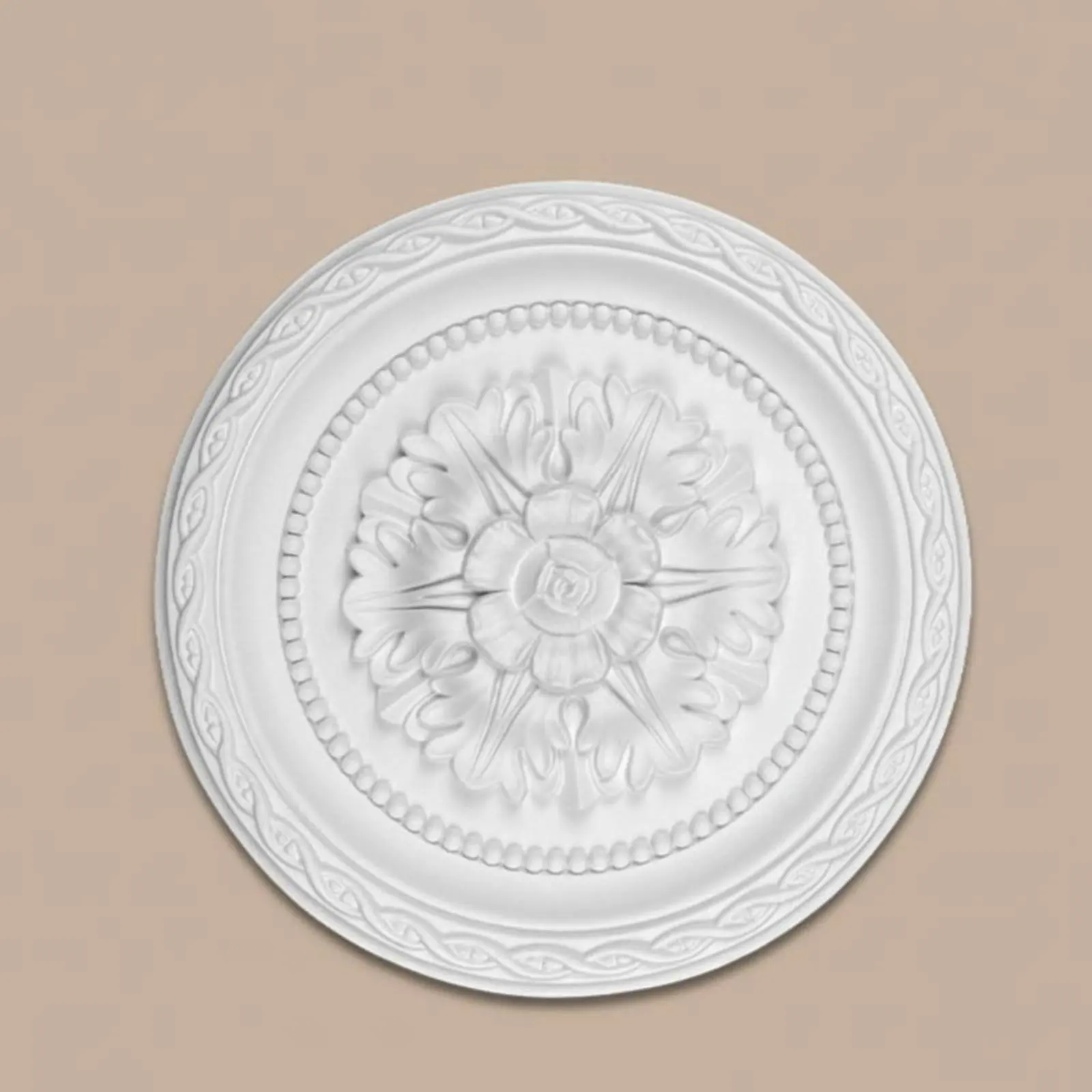 Ceiling Medallion Lightweight PU Material Round Ceiling Medallion Home Decor Easy to Install Scratch-Resistant for Hallway view 3