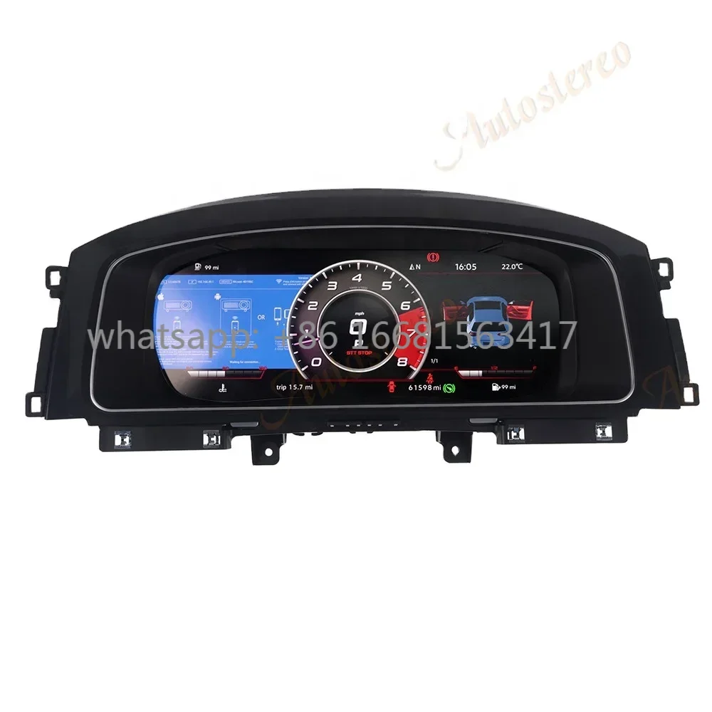 For Volkswagen Golf 7 LCD Dashboard Auto Player Digital Cluster Instrument Panel Multifunctional QLED Speed Meter Head Unit