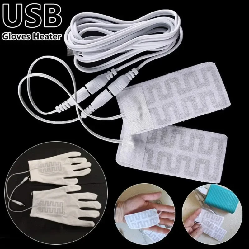 Guanti elettrici USB riscaldatore Pad riscaldante morbido coperta elettrica panno in fibra di carbonio guanti riscaldati Pad sci guanti pellicola