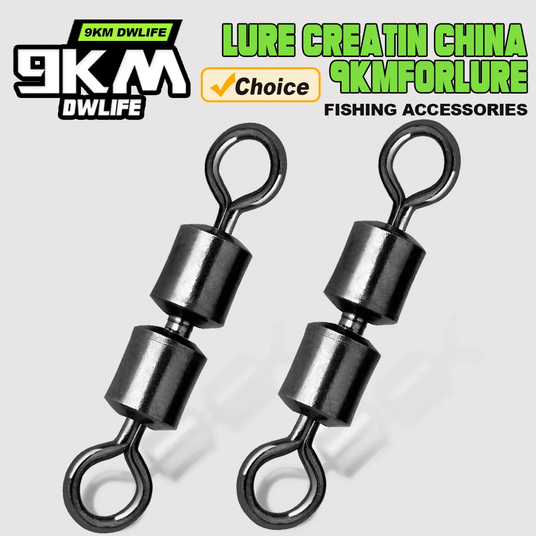 Double Joint Rolling Fishing Swivel 15~60Pcs Stainless Steel Saltwater Fishing Swivels High Speed Eight-Character Ring Connector