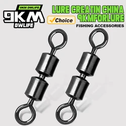 Double Joint Rolling Fishing Swivel 15~60Pcs Stainless Steel Saltwater Fishing Swivels High Speed Eight-Character Ring Connector