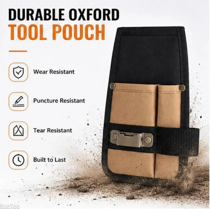 Portable Electrician Tool Belt Pouch With Tape Measure Hooks Elastic Straps Work Tool Storage Organizer