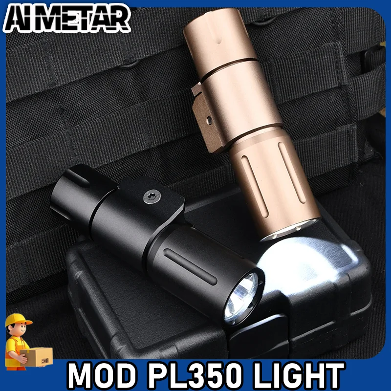 

WADSN PL350 PLHv2 Flashlight 18350 16340 Tactical Pistol Gun Light High Power Metal Lamp Fit 20mm Picatinny Rail Airsoft Hunting